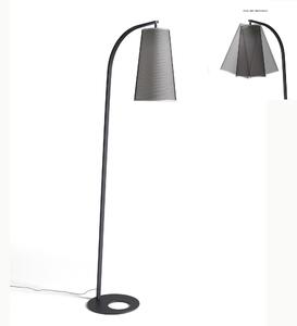 Lampada piantana da TERRA Struttura in acciaio verniciato Antracite KOBE Dimensioni 50xh 185 cm - 11,5 kg Paralume in Micro rete nera � 25 x h 42 cm
