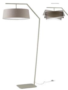 Lampada piantana da Terra Struttura in acciaio verniciato Grigio Chiaro URBAN Dimensioni 87xh 188 cm - 10,5 kg Paralume orientabile in colore sabbia