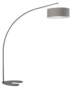 Lampada piantana da Terra Struttura in acciaio verniciato antracite DOMINO Dimensioni 190xh 220 cm - 21,5 kg Paralume Colore tessuto Scuro