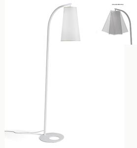 Lampada piantana da TERRA Struttura in acciaio verniciato Bianco KOBE Dimensioni 50xh 185 cm - 11,5 kg Paralume in Tessuto Bianco � 25 x h 42 cm