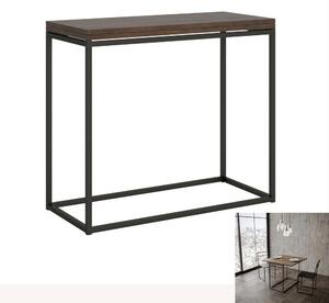 Consolle Apribile a Libro ed Allungabile NORDICA LIBRA 90x45xh 80 cm Aperta 90x90x h78 cm telaio colore Antracite piano Noce