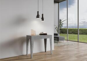 Tavolo Consolle Allungabile ISOTTA Cemento Allungabile fino a 302 cm con 5 elementi da 52 cm, tutto in legno di Frassino 90x42xh77 cm colore cemento