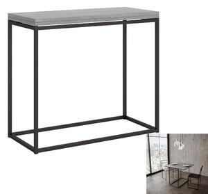 Consolle Apribile a Libro ed Allungabile NORDICA LIBRA 90x45xh 80 cm Aperta 90x90x h78 cm telaio colore Antracite piano Cemento