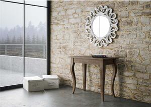 Tavolo Consolle Allungabile Small Noce OLANDA fino a 198 cm con tre elementi da 52 cm, tutto in legno di Frassino 90x48xh77 cm colore Noce