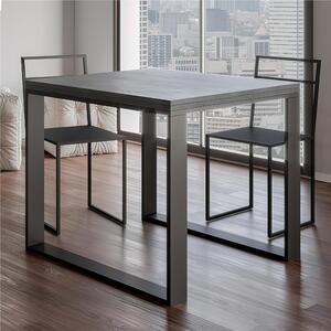 Tavolo Allungabile Apribile Quadrato Piano CEMENTO TECNO LIBRA 90x90x h78 cm estensibile fino a 180 cm tutto in legno di Frassino Cemento