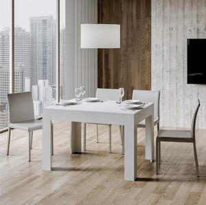Tavolo Allungabile Piano Frassino Bianco BIBI 90x120xh77 cm estensibile fino a 180 cm tutto in legno di Frassino colore frassino