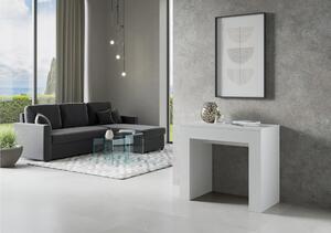 Consolle Allungabile con 4 allunghe NEW EXTRA 90x49xh78 cm estensibile fino a 307 cm Allunghe all'interno (ospita fino a 14 persone) bianco frassino