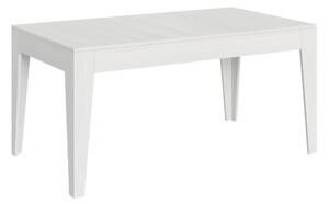 Tavolo Allungabile Piano Bianco Spatolato CICO 90x160xh77 cm estensibile fino a 220 cm tutto in legno di Frassino Bianco frassino