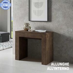 Consolle Allungabile con 4 allunghe con porta prolunghe NEW EXTRA 90x49xh78 cm estensibile fino a 307 cm (ospita fino a 14 persone) Noce