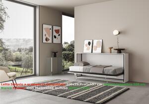 Letto a scomparsa Kando singolo con Materasso Chiuso Occupa solo 39 cm di profondit�, Dimensioni chiuso 200x39xh97 cm struttura in legno colore Bianco Frassino