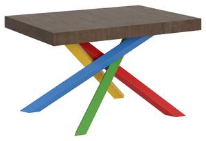 Tavolo Allungabile Piano VOLANTIS design Moderno Dimensioni 90x120xh77 cm estensibile fino a 224 cm telaio 4 colori piano in Legno di Frassino Noce