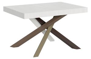 Tavolo Allungabile Piano VOLANTIS design Moderno Dimensioni 90x120xh77 cm estensibile fino a 224 cm telaio 4 colori piano in Legno di Frassino Bianco Frassino