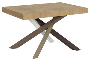 Tavolo Allungabile Piano VOLANTIS design Moderno Dimensioni 90x120xh77 cm estensibile fino a 224 cm telaio 4 colori piano in Legno di Frassino Quercia Natura