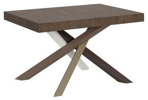 Tavolo Allungabile Piano VOLANTIS design Moderno Dimensioni 90x120xh77 cm estensibile fino a 224 cm telaio 4 colori piano in Legno di Frassino Noce