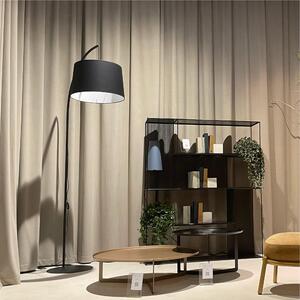 Lampada, Piantana da Terra In stile glam in metallo Nero FABIAN dimensioni 40,5x 1xh120 cm -peso 7,00 kg Paralume: tessuto