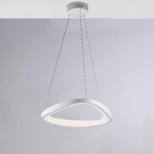 Sospensione Triangolare in metallo e alluminio bianco con led integrato e cavi elettrici regolabili ANNA Diametro 50x h 7-MAX 130 cm Colore Biaco