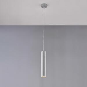 Sospensione Dag in Ferro Laccato Bianco �8xH30-100 cm, Argento, 1 Luce GU10 - 35 Watt Max
