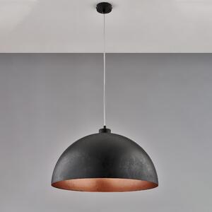 Sospensione Marcus Diametro 50 cm, Nero Rame, Ferro Laccato con Decorazione in Rame Antico