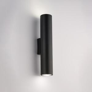 Applique Dag in Ferro Laccato Nero 8x6xh30 cm, Nero, Illuminazione GU10 2 Luci - 35 Watt Max