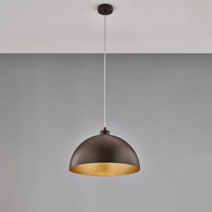 Sospensione Marcus �35xH21 - MAX 121 cm, Ruggine Oro, Ferro Laccato con Effetto Ruggine e Decorazione Interna Oro Antico - 1 X E27 - 55 Watt Max