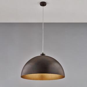 Sospensione Marcus Diametro 50xH30 - Max 130 cm, Ruggine Oro, Ferro Laccato con Effetto Ruggine e Oro Antico