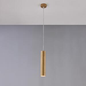 Sospensione Dag in Ferro Laccato Bianco e Oro Antico, �8xH30 - Max 100 cm, 1 Luce GU10 - 35 Watt Max, Oro