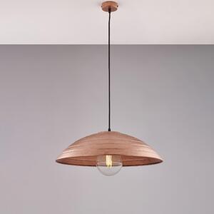 Lampada a Sospensione in ferro laccato nero Cavo Elettrico ricoperto da tessuto MOD SENDER Diametro 50x h 15 cm decorazione Rame Antico