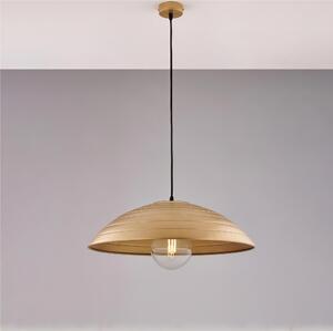 Lampada a Sospensione in ferro laccato nero Cavo Elettrico ricoperto da tessuto MOD SENDER Diametro 50x h 15 cm decorazione Oro