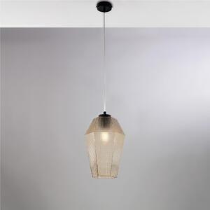 Sospensione in ferro laccato bianco e montatura cromo A 1 luce MOD PRISMA Dimensioni 21xh 35 cm allungabile fino a 135 diffusori in vetro Ambra