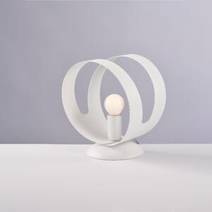 Lumetto Peter in Ferro Laccato Bianco con Fascia Tagliata a Laser 22x�19 cm, Bianco, 1 X E14 - 42 Watt Max