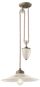 Sospensione Saliscendi da interno a Una luce in materiale Ceramico URBAN RETRO' Dimensioni ? 35cm peso 3,80 kg - Attacco Lampada E 27 Crema