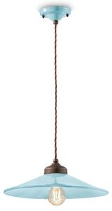 Sospensione da interno a Una luce in materiale Ceramico URBAN RETRO' Dimensioni ? 35cm peso 175 kg - Attacco Lampada E 27 Azzurro