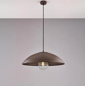 Lampada a Sospensione in ferro laccato nero Cavo Elettrico ricoperto da tessuto MOD SENDER Diametro 50x h 15 cm cm decorazione RUGGINE