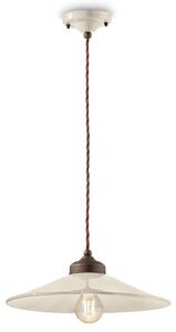 Sospensione da interno a Una luce in materiale Ceramico URBAN RETRO' Dimensioni ? 35cm peso 175 kg - Attacco Lampada E 27 crema