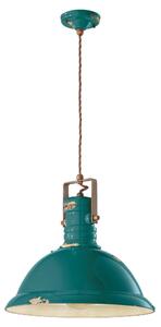 Sospensione da interno a in Ferro Vintage materiale Ceramico URBAN RETRO' dimensione 40x40x h 36 cm peso 3,62 kg - Attacco Lampada E 27 Vintage Verde