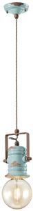 Sospensione da interno a Una luce in materiale Ceramico URBAN RETRO' dimensione 13x h 19 cm peso 1,24 kg - Attacco Lampada E 27 LIGHT BLUE