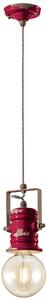 Sospensione da interno a Una luce in materiale Ceramico URBAN RETRO' dimensione 13x h 19 cm peso 1,24 kg - Attacco Lampada E 27 Bordeaux