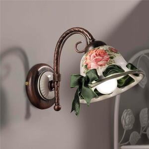 Applique da interno in materiale Ceramico LINEA NAPOLI 15x27x h 17 cm peso 1,55 kg - Attacco Lampada E 14 interno con portalampade in cramica