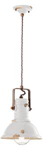 Sospensione da interno in Ferro e materiale Ceramico Vintage URBAN RETRO' dimensione 23x23x h 30 cm peso 2,0 kg - Attacco Lampada E 27 Vintage Bianco
