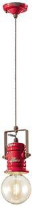 Sospensione da interno a Una luce in materiale Ceramico URBAN RETRO' dimensione 13x h 19 cm peso 1,24 kg - Attacco Lampada E 27 Rosso