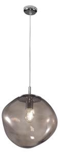 Sospensione 1 Luce PICCOLA Struttura Sfera Vetro Cristallo SAXA Diametro 15xh 18 cm con Filo Max 220 G9, 1 x Max 40 Watt 1,5 kg colore vetro cristallo Fum�