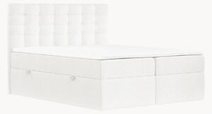 Letto boxspring in bouclé fatto a mano con contenitore Sansa, H3