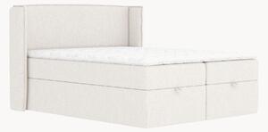Letto boxspring in ciniglia fatto a mano con contenitore Passion, H3 cm