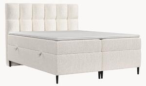 Letto boxspring in ciniglia fatto a mano con contenitore Ombre, H3