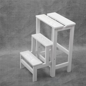 Scalatte, Sgabello Pieghevole e trasportabile 3 gradini HAPPY NUMBERS Dimensioni H 60 40x46xh 60 cm Peso 6 Kg bianco Laccato
