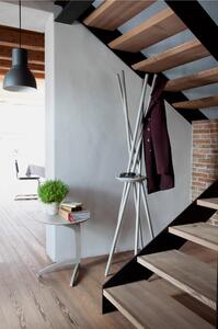 Appendiabiti da terra in Legno con portaoggetti vuota tasche 53x48xh172 cm STECCO in legno colore Bianco laccato