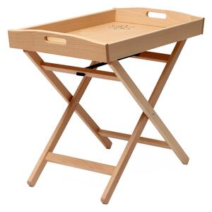 Tavolino Reggi Vassoi Zeus Vassoio + tavolinetto Dimensioni 60x40x h 50 cm Legno , peso 3,2 kg colore Faggio Naturale