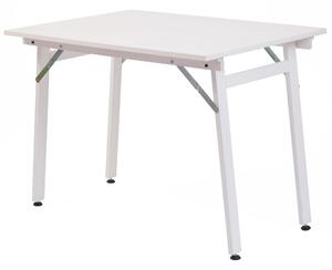 Tavolo da PARTY Pieghevole Laccato bianco Dimensioni 80x120 h 71 cm in top laminato bianco gambe in massello