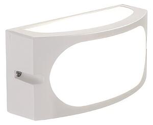 Applique in pressofusione di alluminio DIVE APPLIQUE APERTA E27 Dimensione 22x8,5xh 10 cm Diffusore in resina satinata Colore bianco goffrato color BIANCO