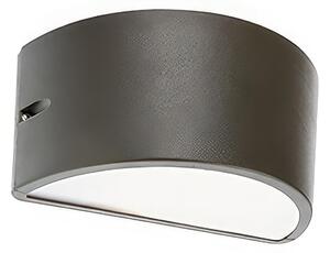 Applique in pressofusioni di alluminio UMBE CHIUSA Dimensione 25x13,2xh 12 cm Altezza max lampada 145mm Struttura in pressofusione di alluminio colore grafite